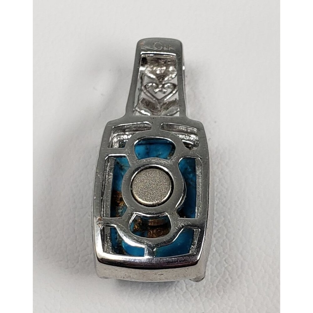 Vintage Signed CU Mojave Blue Turquoise Solitaire 6.25 ctw Pendant - Picture 9 of 15